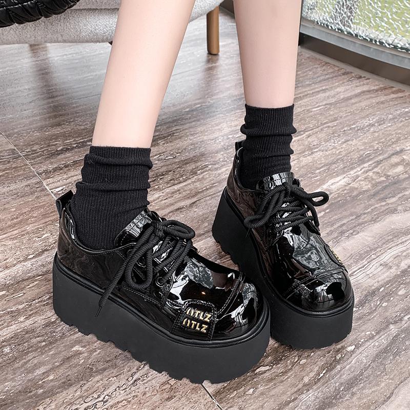 8cm Thick-Soled Retro Mary Jane Loafers for Women - Spring 2025 British Style Leather Shoes for Petite Fashion 8cm Thick-Soled Retro Mary Jane Loafers for Women - Spring 2025 British Style Leather Shoes for Petite Fashion