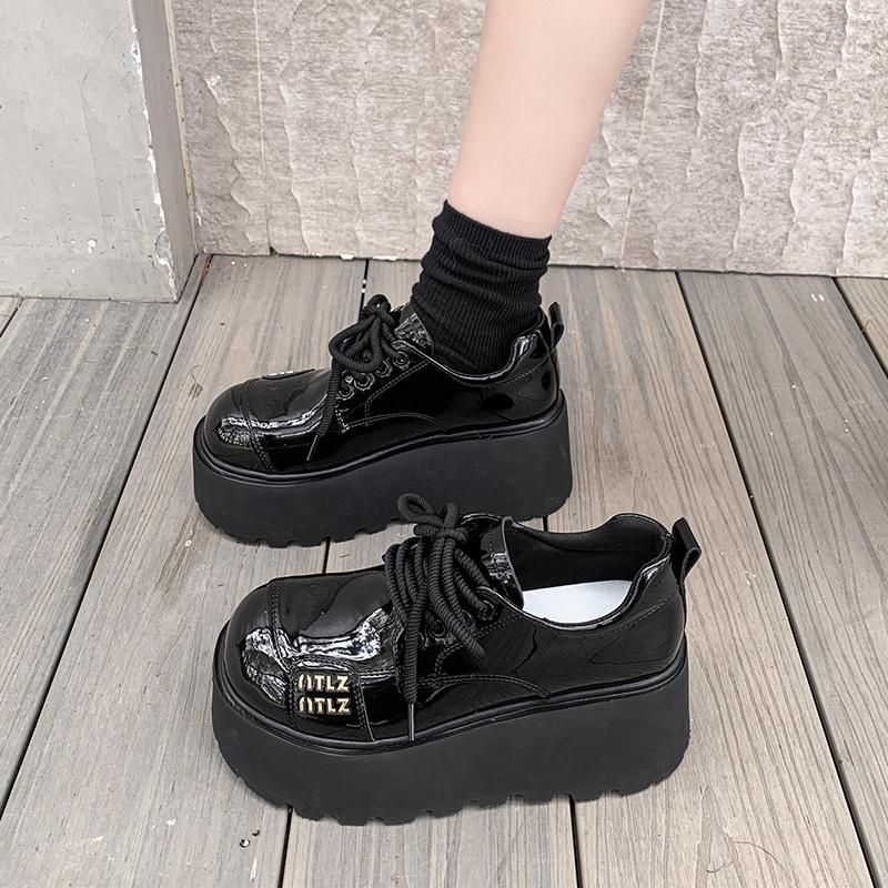 8cm Thick-Soled Retro Mary Jane Loafers for Women - Spring 2025 British Style Leather Shoes for Petite Fashion 8cm Thick-Soled Retro Mary Jane Loafers for Women - Spring 2025 British Style Leather Shoes for Petite Fashion