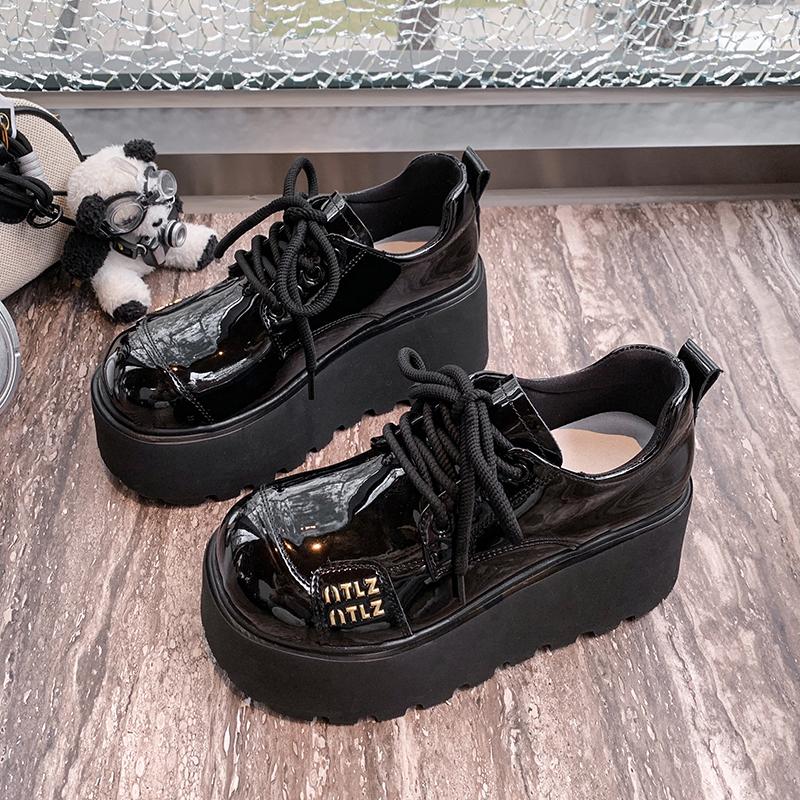 8cm Thick-Soled Retro Mary Jane Loafers for Women - Spring 2025 British Style Leather Shoes for Petite Fashion 8cm Thick-Soled Retro Mary Jane Loafers for Women - Spring 2025 British Style Leather Shoes for Petite Fashion