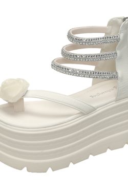 8cm Thick-Soled Roman Sandals for Women - 2025 Summer Style, Perfect with Skirts, Ideal for Petite Heights, Trendy Toe-Post Design