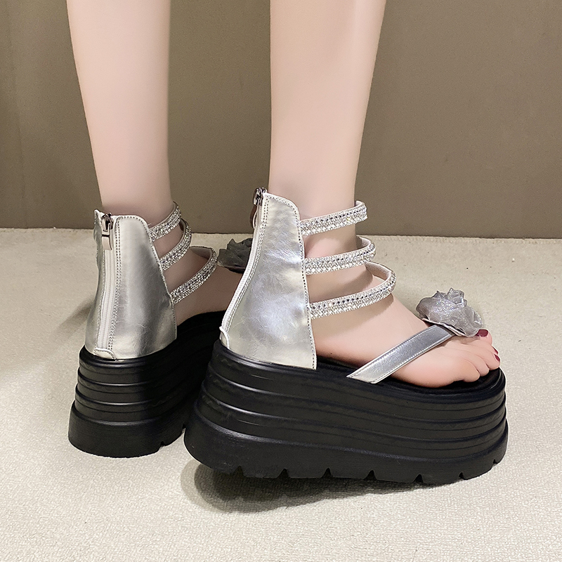 8cm Thick-Soled Roman Sandals for Women - 2025 Summer Style, Perfect with Skirts, Ideal for Petite Heights, Trendy Toe-Post Design 8cm Thick-Soled Roman Sandals for Women - 2025 Summer Style, Perfect with Skirts, Ideal for Petite Heights, Trendy Toe-Post Design