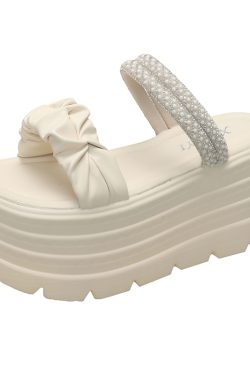 8cm Thick-Soled Women’s Sandals - Lightweight Height-Increasing Beach Shoes for Summer 2025, Perfect for Outdoor Wear and Skirts