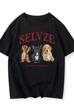 90s American Retro Cartoon Print Cotton Short Sleeve T-Shirt for Men and Women, Plus Size Loose Fit Couple's Top