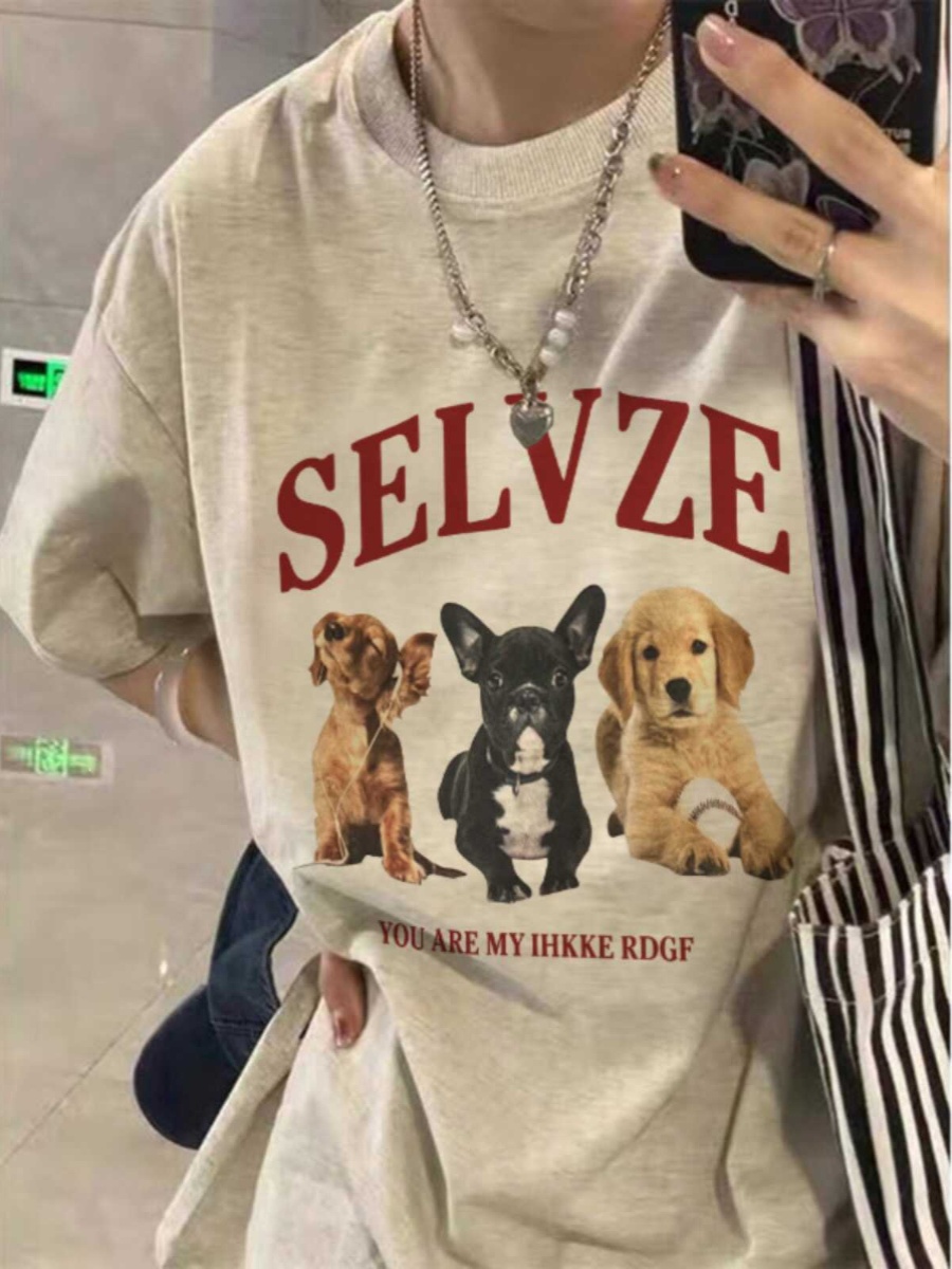 90s American Retro Cartoon Print Cotton Short Sleeve T-Shirt for Men and Women, Plus Size Loose Fit Couple's Top 90s American Retro Cartoon Print Cotton Short Sleeve T-Shirt for Men and Women, Plus Size Loose Fit Couple's Top