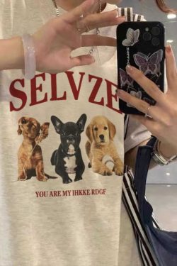 90s American Retro Cartoon Print Cotton Short Sleeve T-Shirt for Men and Women, Plus Size Loose Fit Couple's Top