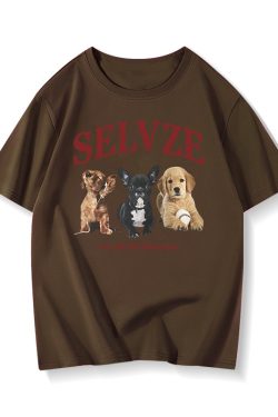 90s American Retro Cartoon Print Cotton Short Sleeve T-Shirt for Men and Women, Plus Size Loose Fit Couple's Top