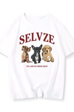 90s American Retro Cartoon Print Cotton Short Sleeve T-Shirt for Men and Women, Plus Size Loose Fit Couple's Top