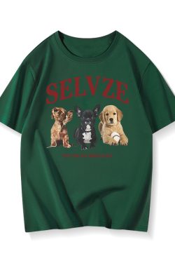 90s American Retro Cartoon Print Cotton Short Sleeve T-Shirt for Men and Women, Plus Size Loose Fit Couple's Top