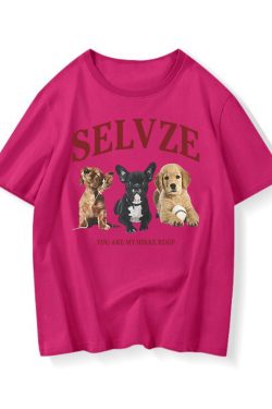 90s American Retro Cartoon Print Cotton Short Sleeve T-Shirt for Men and Women, Plus Size Loose Fit Couple's Top