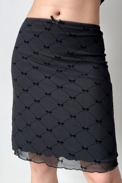 A-line Plaid Half Skirt with Bow Tie - Slim Fit Mid-Waist Bodycon Tulle Short Skirt for European and American Style Fashion