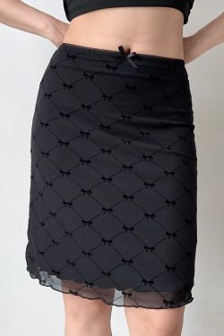 A-line Plaid Half Skirt with Bow Tie - Slim Fit Mid-Waist Bodycon Tulle Short Skirt for European and American Style Fashion