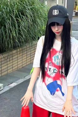 American Graffiti Cartoon Printed Short Sleeve T-Shirt for Women - Casual Versatile Summer Top, 2025 Y2K Style