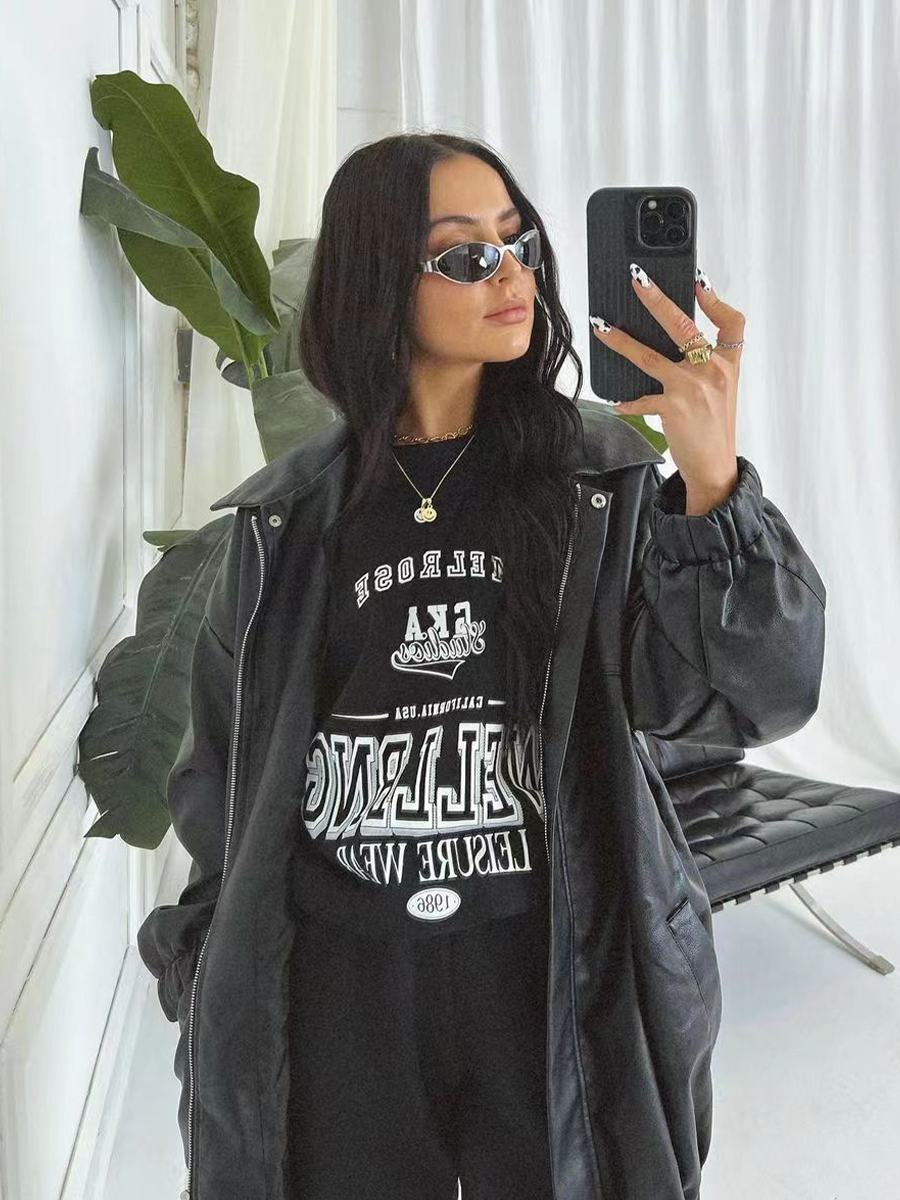 American Retro Black Letter Oversized Short Sleeve T-Shirt for Women - Summer 90s Street Style Top American Retro Black Letter Oversized Short Sleeve T-Shirt for Women - Summer 90s Street Style Top