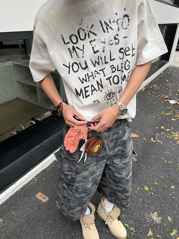 American Retro Camouflage Cargo Shorts for Men & Women - Loose-Fitting, Casual Wide-Leg Summer Shorts American Retro Camouflage Cargo Shorts for Men & Women - Loose-Fitting, Casual Wide-Leg Summer Shorts