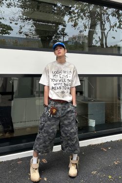 American Retro Camouflage Cargo Shorts for Men & Women - Loose-Fitting, Casual Wide-Leg Summer Shorts