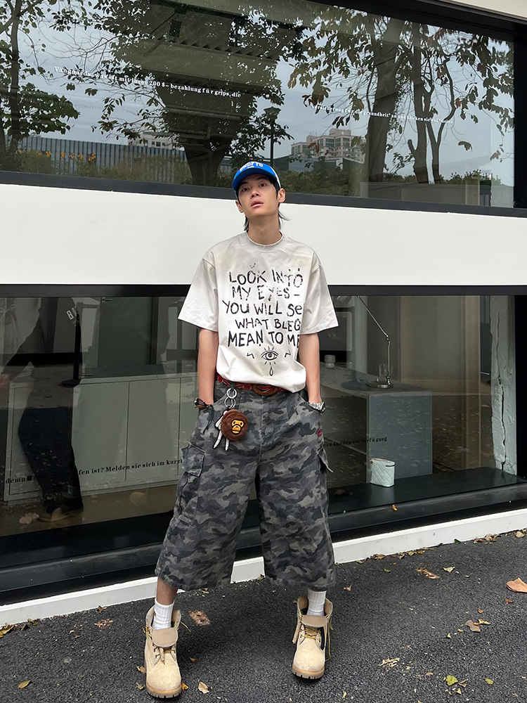 American Retro Camouflage Cargo Shorts for Men & Women - Loose-Fitting, Casual Wide-Leg Summer Shorts American Retro Camouflage Cargo Shorts for Men & Women - Loose-Fitting, Casual Wide-Leg Summer Shorts