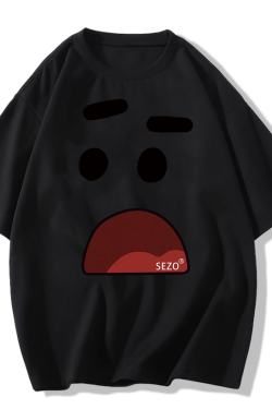 American Retro Cartoon Graphic Cotton Short-Sleeve T-Shirt for Men & Women Plus Size Loose Fit Couple Outfit