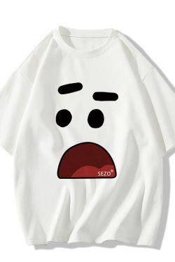 American Retro Cartoon Graphic Cotton Short-Sleeve T-Shirt for Men & Women Plus Size Loose Fit Couple Outfit