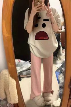 American Retro Cartoon Graphic Cotton Short-Sleeve T-Shirt for Men & Women Plus Size Loose Fit Couple Outfit