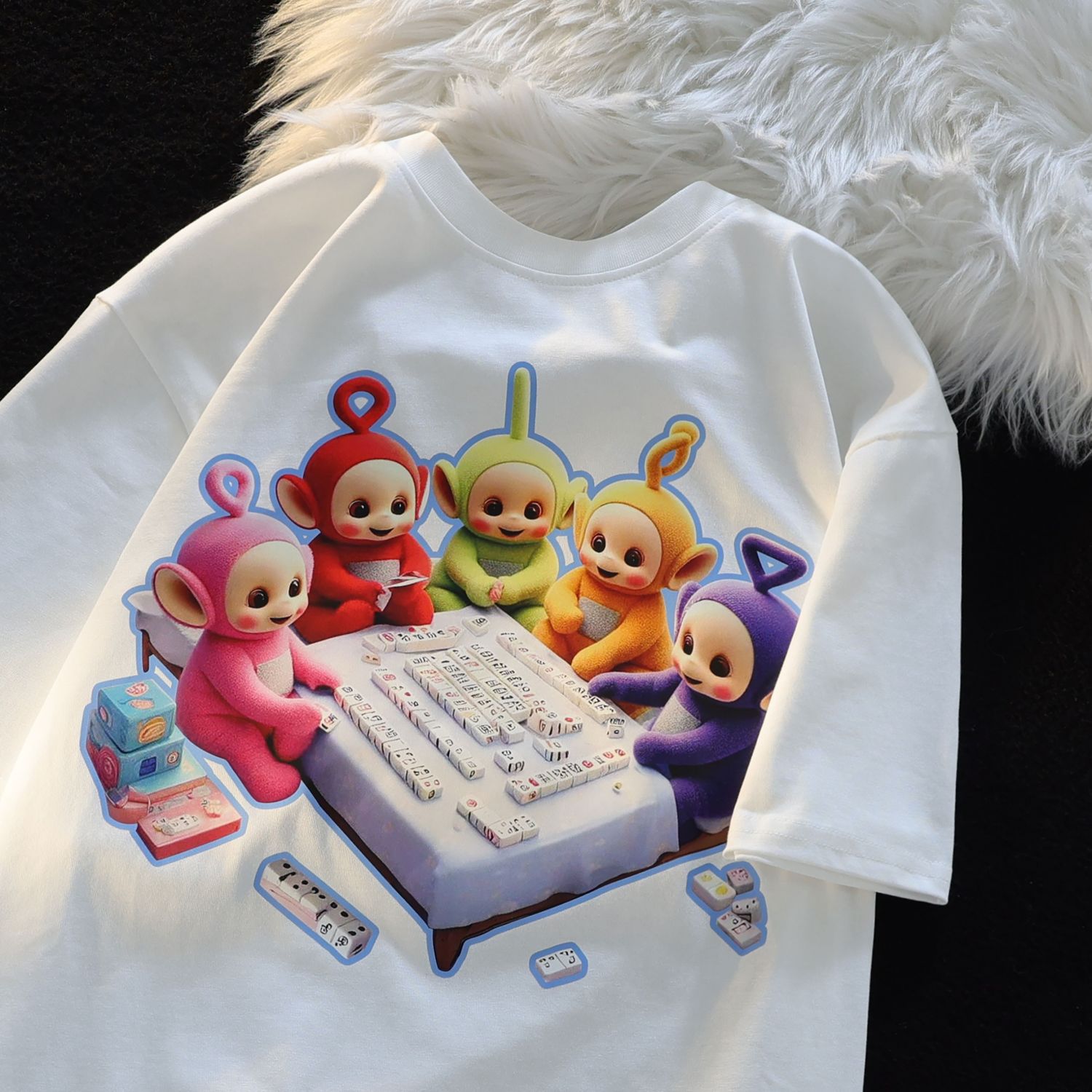 American Retro Cartoon Print Cotton Short Sleeve T-Shirt for Men and Women, Plus Size, Loose Fit, Versatile Couple Style American Retro Cartoon Print Cotton Short Sleeve T-Shirt for Men and Women, Plus Size, Loose Fit, Versatile Couple Style