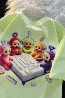 American Retro Cartoon Print Cotton Short Sleeve T-Shirt for Men and Women, Plus Size, Loose Fit, Versatile Couple Style