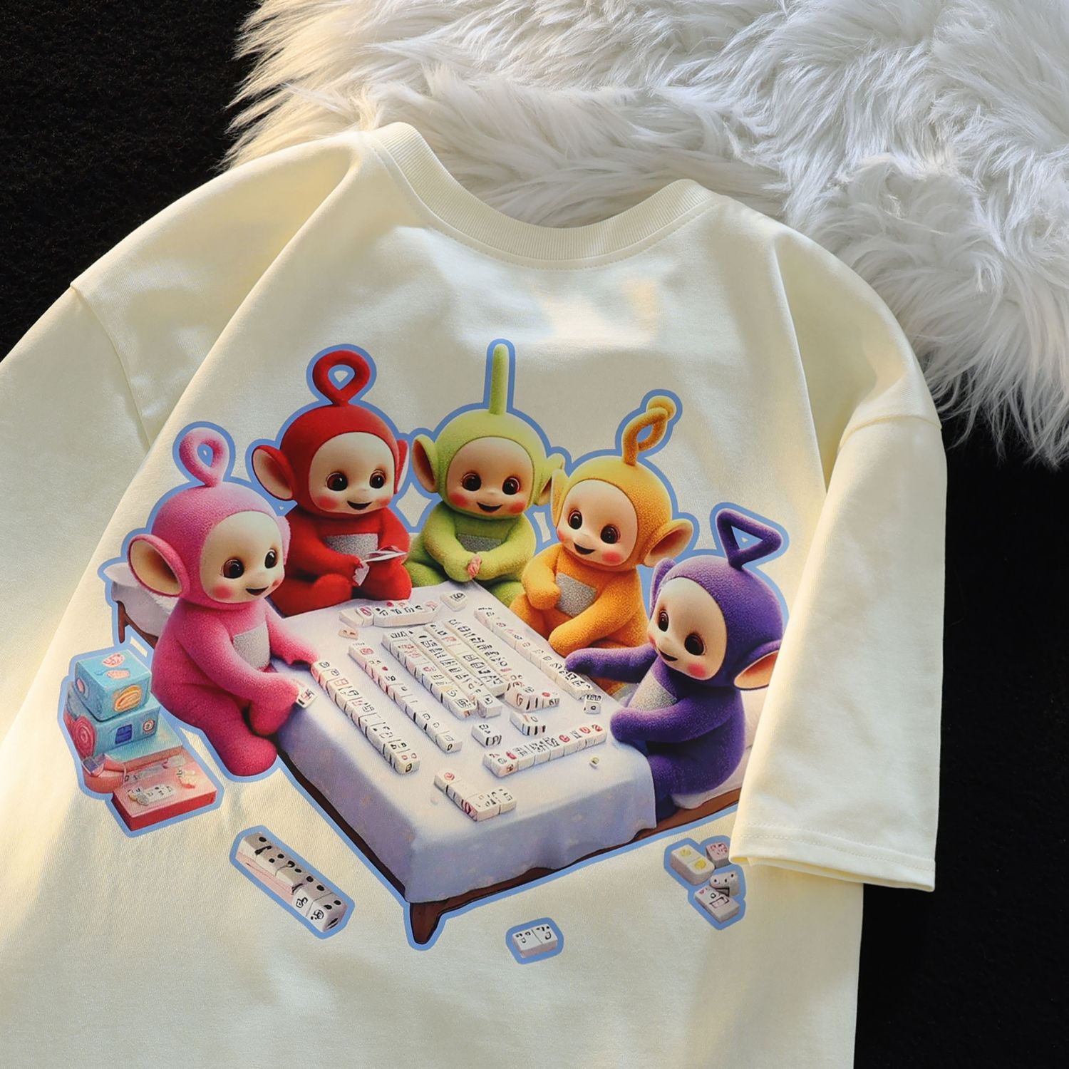 American Retro Cartoon Print Cotton Short Sleeve T-Shirt for Men and Women, Plus Size, Loose Fit, Versatile Couple Style American Retro Cartoon Print Cotton Short Sleeve T-Shirt for Men and Women, Plus Size, Loose Fit, Versatile Couple Style