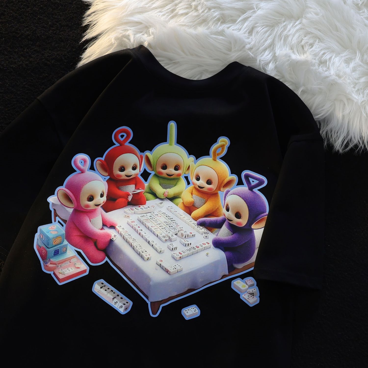 American Retro Cartoon Print Cotton Short Sleeve T-Shirt for Men and Women, Plus Size, Loose Fit, Versatile Couple Style American Retro Cartoon Print Cotton Short Sleeve T-Shirt for Men and Women, Plus Size, Loose Fit, Versatile Couple Style