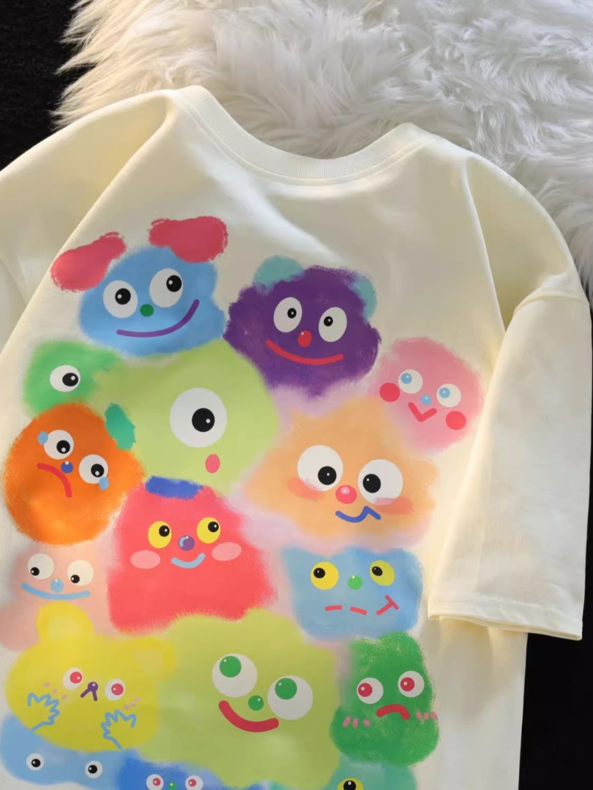 American Retro Cartoon Print Pure Cotton Short Sleeve T-Shirt for Men and Women, Plus Size Loose Fit Couple Top American Retro Cartoon Print Pure Cotton Short Sleeve T-Shirt for Men and Women, Plus Size Loose Fit Couple Top