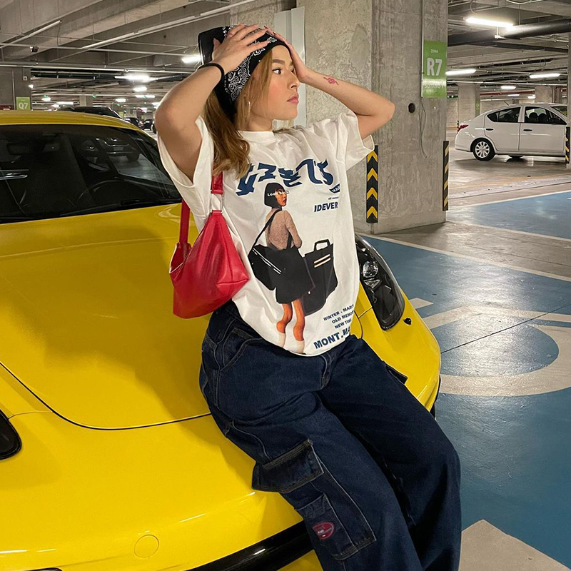 American Retro Cartoon White Short Sleeve T-Shirt for Women - Summer Oversized Street Style Top American Retro Cartoon White Short Sleeve T-Shirt for Women - Summer Oversized Street Style Top