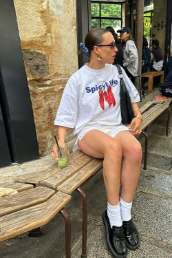 American Retro Chili Print Oversized Short Sleeve T-Shirt for Women - Trendy Casual Summer Top in European and American Style