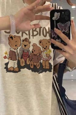 American Retro Cotton Short-Sleeve T-Shirt for Men and Women, Plus Size Loose Summer Couple Outfit, Trendy 90s Style Top