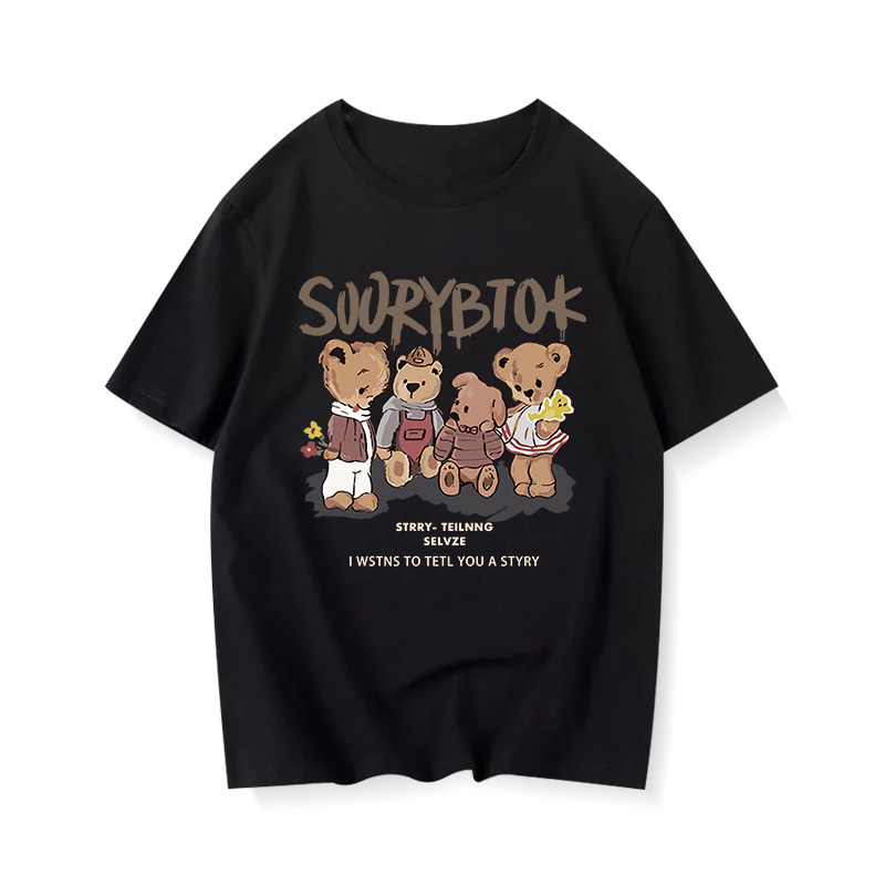 American Retro Cotton Short-Sleeve T-Shirt for Men and Women, Plus Size Loose Summer Couple Outfit, Trendy 90s Style Top American Retro Cotton Short-Sleeve T-Shirt for Men and Women, Plus Size Loose Summer Couple Outfit, Trendy 90s Style Top