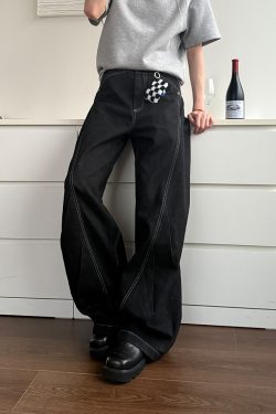 American Retro Design Curved Blade Jeans for Men and Women - Stylish Versatile Straight Loose Long Pants