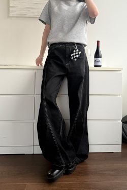 American Retro Design Curved Blade Jeans for Men and Women - Stylish Versatile Straight Loose Long Pants