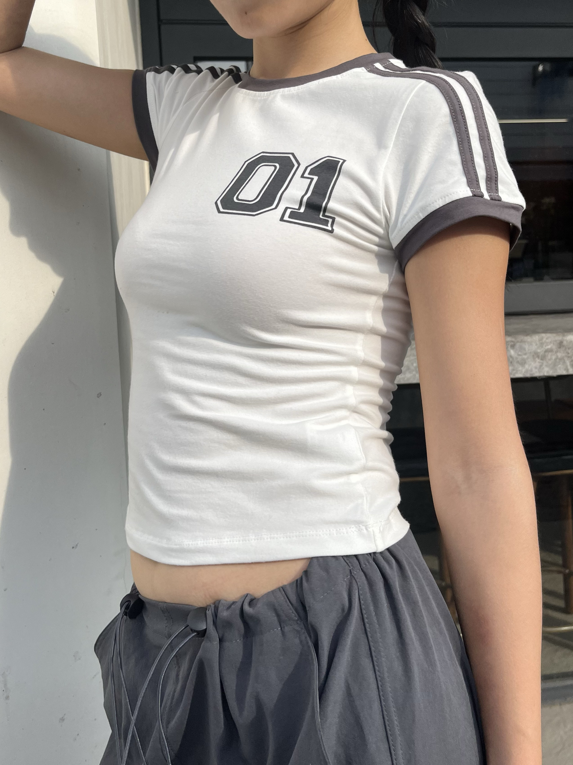 American Retro Digital Color Block Slim Fit Short Sleeve T-Shirt - Versatile 90s Inspired Style for Modern Fashion 2025 American Retro Digital Color Block Slim Fit Short Sleeve T-Shirt - Versatile 90s Inspired Style for Modern Fashion 2025