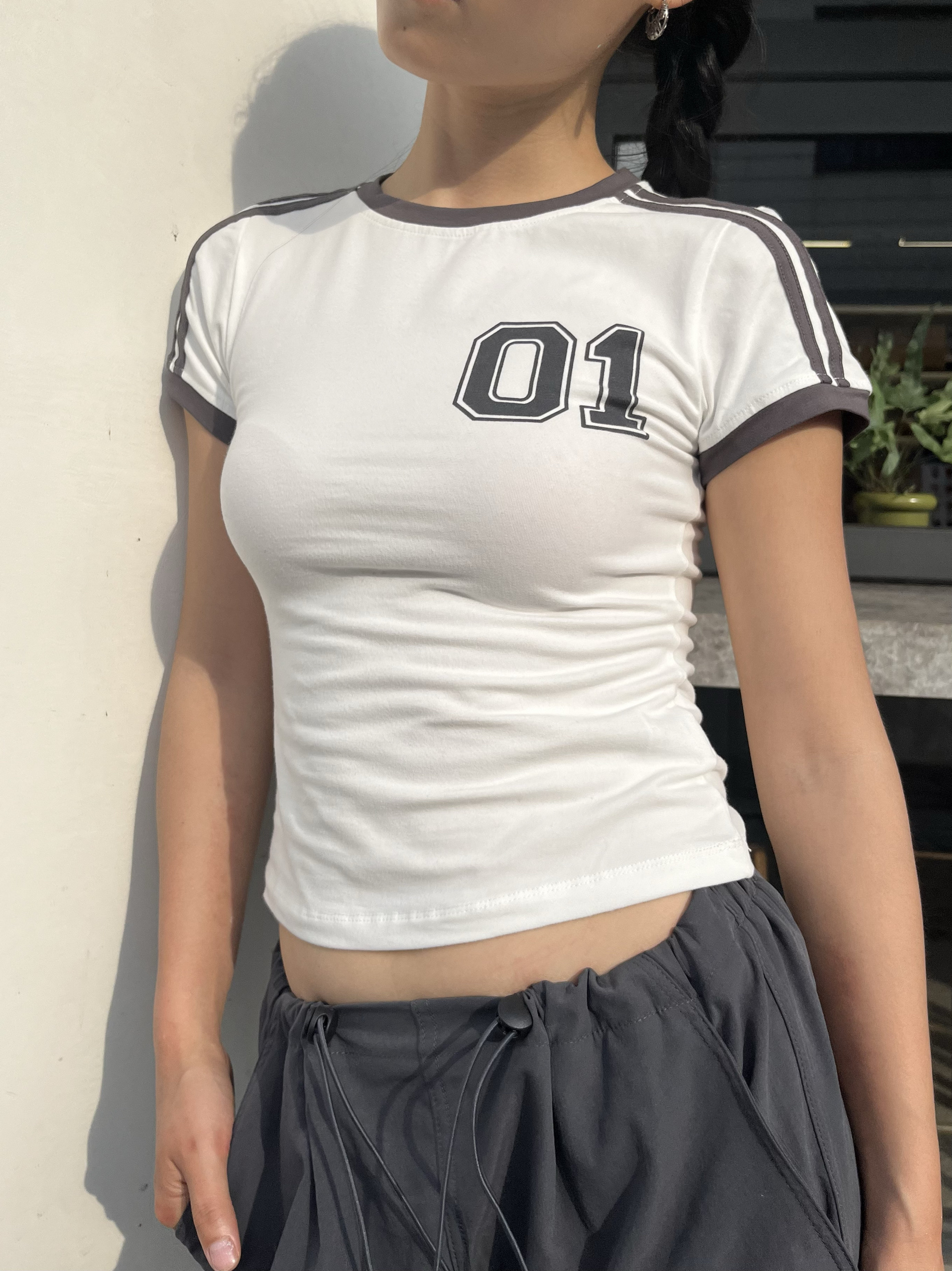 American Retro Digital Color Block Slim Fit Short Sleeve T-Shirt - Versatile 90s Inspired Style for Modern Fashion 2025 American Retro Digital Color Block Slim Fit Short Sleeve T-Shirt - Versatile 90s Inspired Style for Modern Fashion 2025