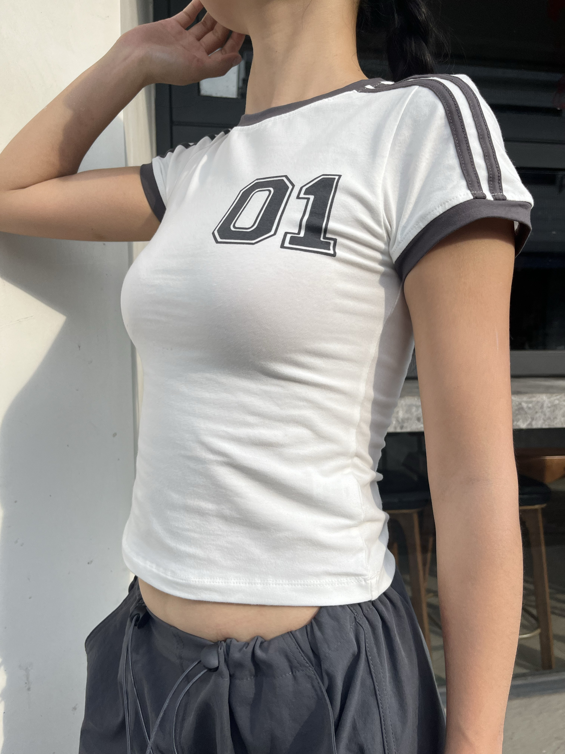 American Retro Digital Color Block Slim Fit Short Sleeve T-Shirt - Versatile 90s Inspired Style for Modern Fashion 2025 American Retro Digital Color Block Slim Fit Short Sleeve T-Shirt - Versatile 90s Inspired Style for Modern Fashion 2025