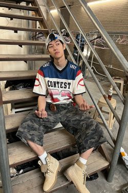 American Retro Digital Print Short Sleeve Jersey T-Shirt for Men and Women - Summer Loose Sports Tee, Breathable Casual Wear