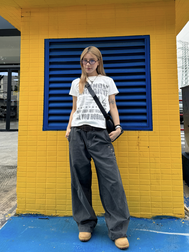 American Retro Distressed Printed Shoulder Short Sleeve Women's T-Shirt - Casual Summer Top, Y2K Style American Retro Distressed Printed Shoulder Short Sleeve Women's T-Shirt - Casual Summer Top, Y2K Style