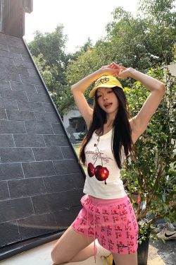 American Retro Dog Paw Print Low-Waist Three-Point Shorts for Summer – Unisex Loose Fit Casual Elastic Waist Pants