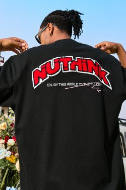 American Retro Embroidered Letter Short-Sleeve T-Shirt for Couples - Trendy 2025 Summer Style