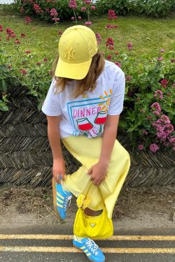 American Retro Food Painting Print Oversized Short-Sleeve T-Shirt for Women - Casual Spicy Girl Style in Pure Cotton