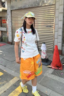 American Retro Fun Printed Letter Short-Sleeve T-Shirt - Unisex Casual Summer Loose Fit Top