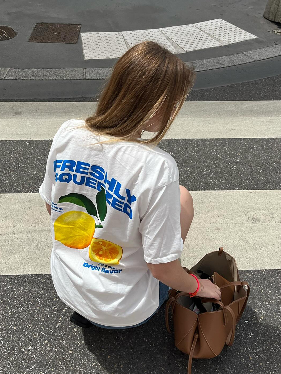 American Retro Lemon Print Oversized Cotton Short Sleeve T-Shirt for Women - Trendy Y2K Style Top American Retro Lemon Print Oversized Cotton Short Sleeve T-Shirt for Women - Trendy Y2K Style Top