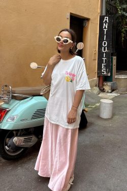 American Retro Lemon Print White Cotton Oversized T-Shirt - Trendy Summer Short Sleeve for Women, Y2K European Style