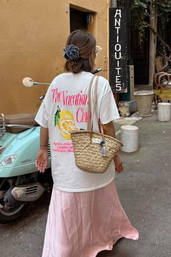 American Retro Lemon Print White Cotton Oversized T-Shirt - Trendy Summer Short Sleeve for Women, Y2K European Style