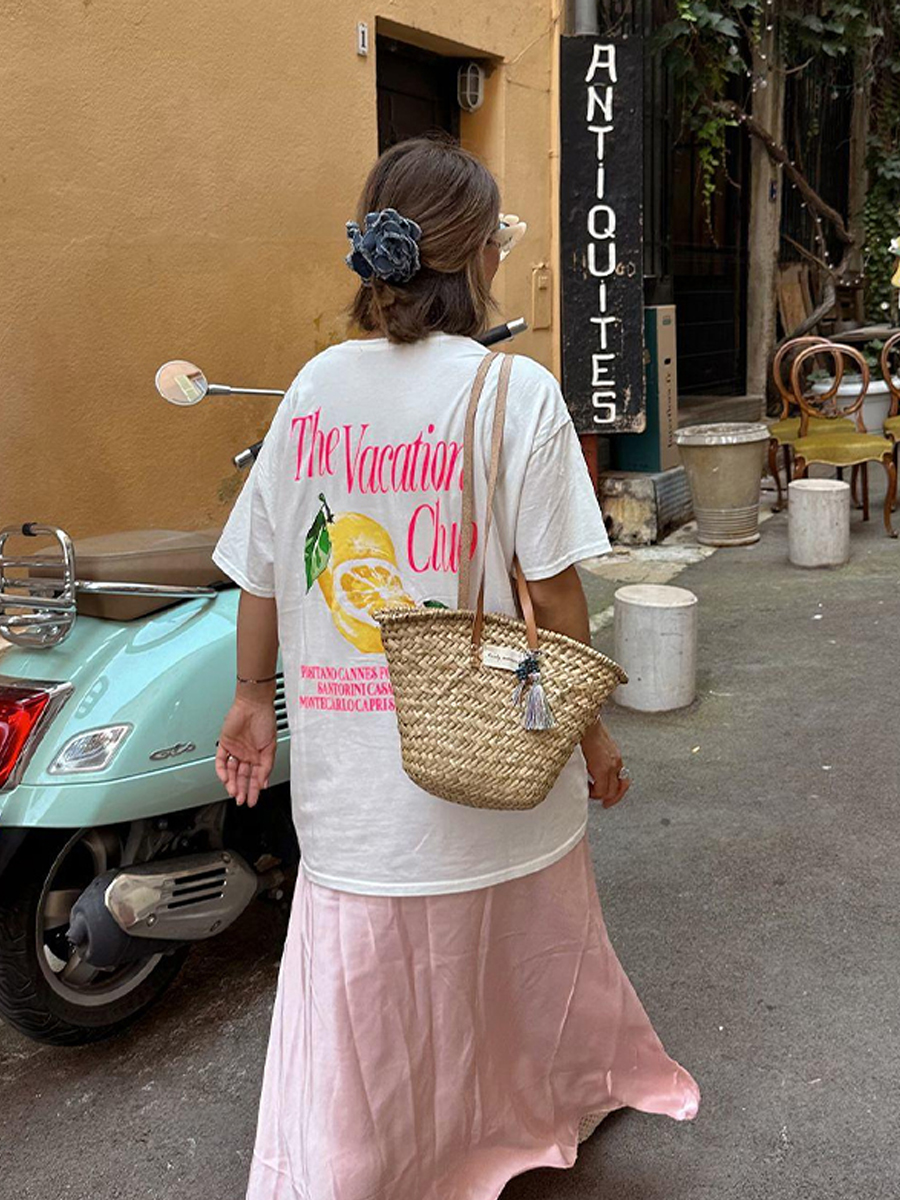 American Retro Lemon Print White Cotton Oversized T-Shirt - Trendy Summer Short Sleeve for Women, Y2K European Style American Retro Lemon Print White Cotton Oversized T-Shirt - Trendy Summer Short Sleeve for Women, Y2K European Style