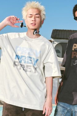 American Retro Letter Print Heavyweight Loose Short Sleeve T-Shirt for Men and Women - Trendy Summer Style 2025