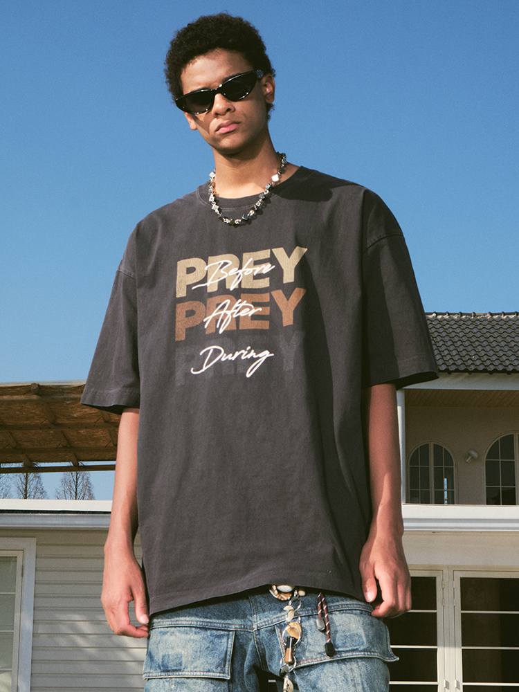 American Retro Letter Print Heavyweight Loose Short Sleeve T-Shirt for Men and Women - Trendy Summer Style 2025 American Retro Letter Print Heavyweight Loose Short Sleeve T-Shirt for Men and Women - Trendy Summer Style 2025