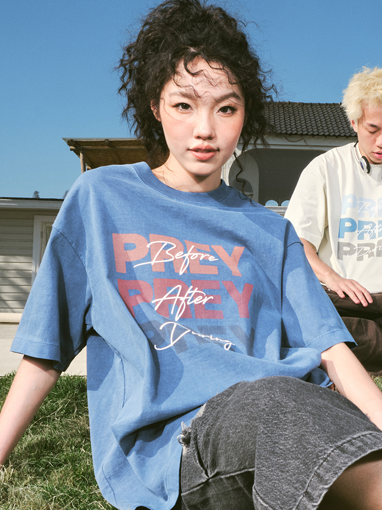 American Retro Letter Print Heavyweight Loose Short Sleeve T-Shirt for Men and Women - Trendy Summer Style 2025 American Retro Letter Print Heavyweight Loose Short Sleeve T-Shirt for Men and Women - Trendy Summer Style 2025